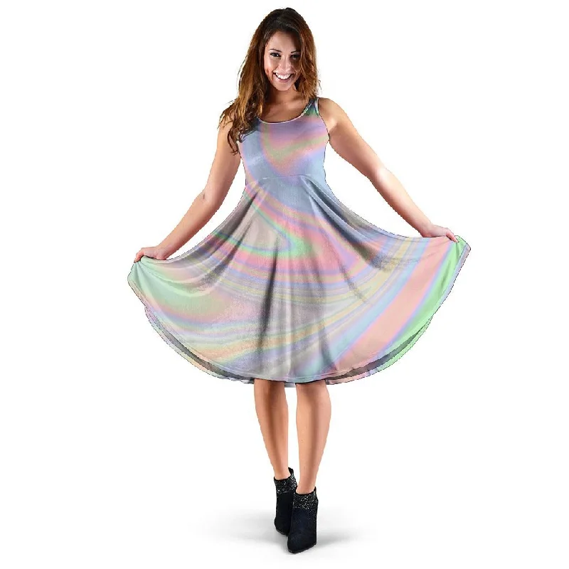 Trippy Holographic Dress Tunics Stylish elegant