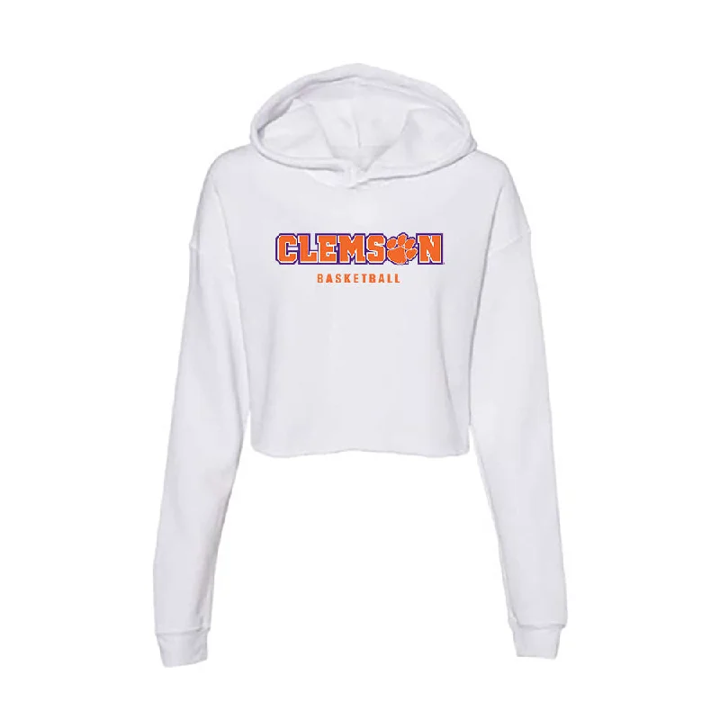 Clemson - NCAA Women's Basketball : Kinsley Barrington - Women's Crop Fleece Hoodie Hoodie Dress Longline Feminine Clemson - NCAA Women's Basketball : Kinsley Barrington - Women's Crop Fleece Hoodie Hoodie Dress Longline Feminine