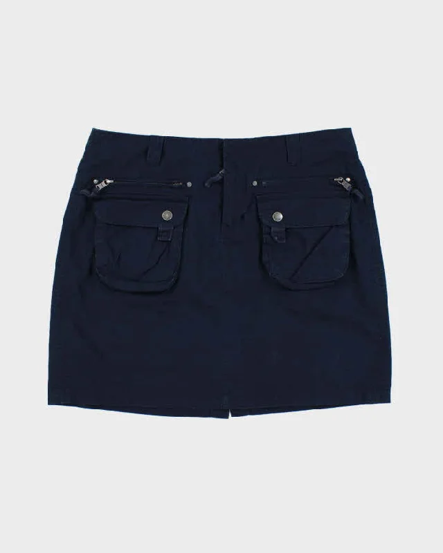 Y2k 00s Tommy Hilfiger Navy Cargo Skirt - S chiffon skirt lightweight