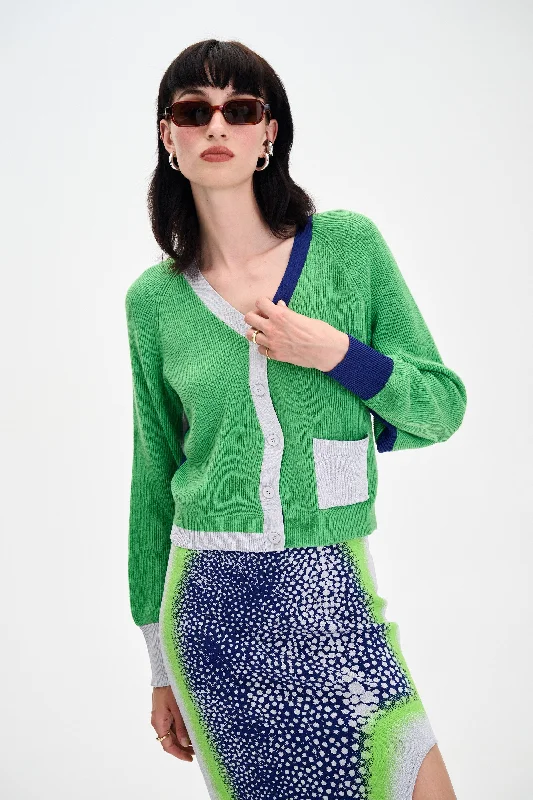 ALAIA WAVY CARDIGAN Polka Dot Checkered Tartan