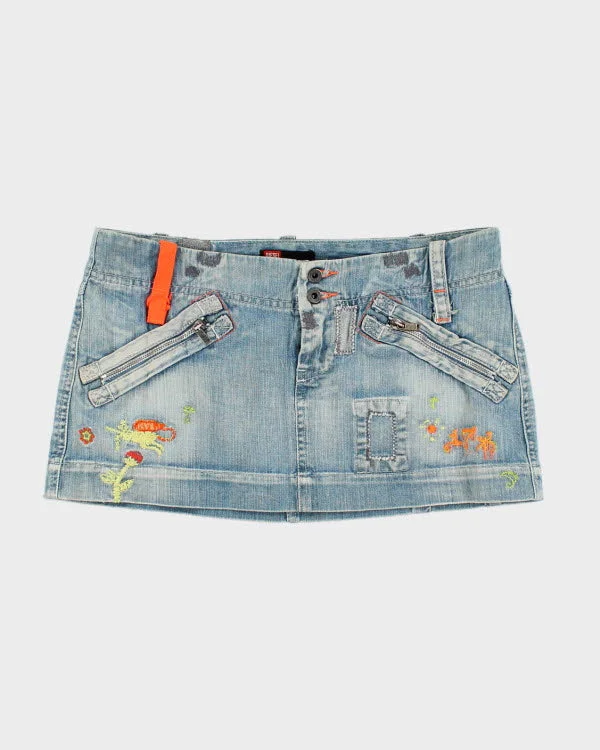 Vintage Y2k 00s Diesel Denim Mini Skirt - S corduroy skirt textured