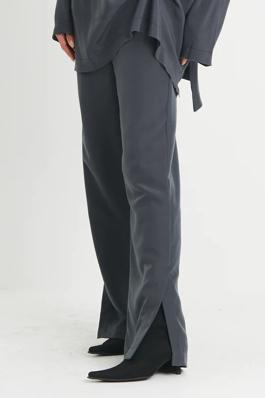 Peachskin Side Slit Pants Soft Sweatpants Style