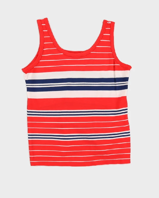 Vintage 70s Zellers Stripe Tank Top - L white tank top