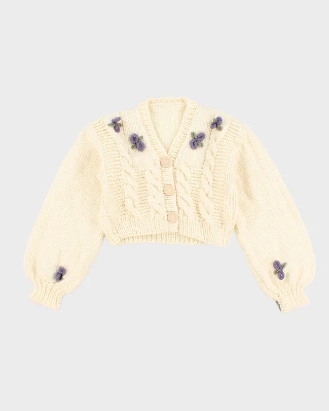 Handmade Darling Cottagecore Cropped Cardigan - M Stylish Fashionable Trendy