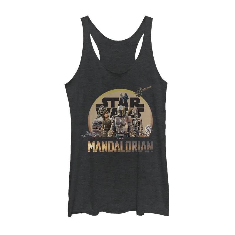 Women's Star Wars: The Mandalorian Character Collage Racerback Tank Top cropped tank top Women's Star Wars: The Mandalorian Character Collage Racerback Tank Top cropped tank top