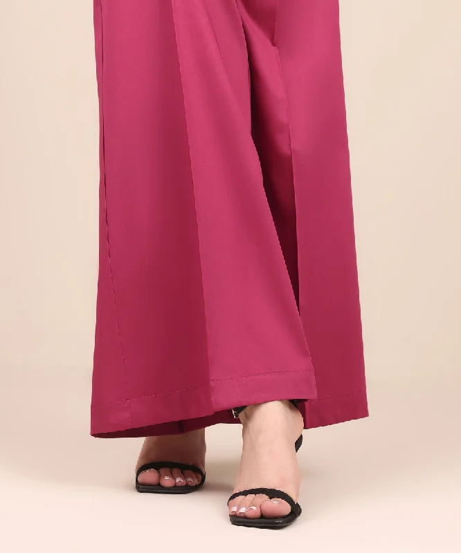 Cotton Satin Flared Pants Trendy Palazzo Pants