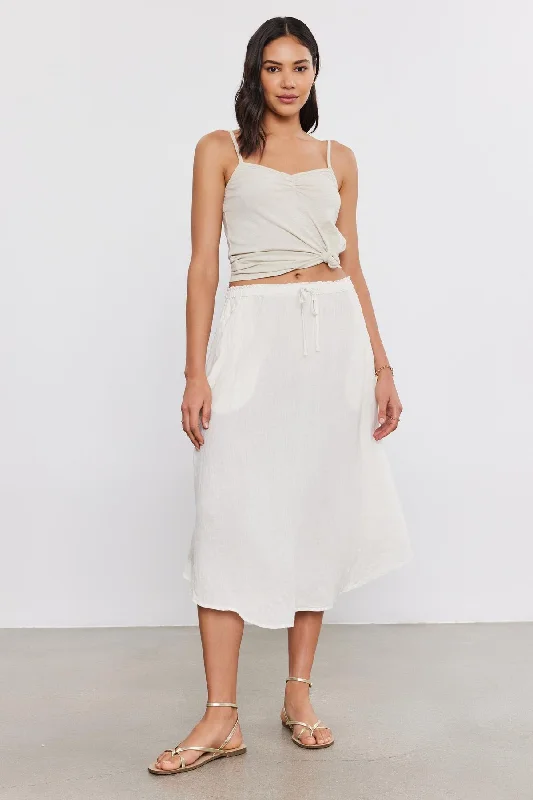 NEMY LINEN SKIRT ribbed skirt waist