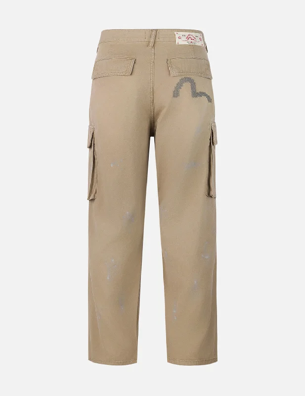 Totem Seagull Embroidery Straight Fit Cargo Pants Fashionable Work Pants