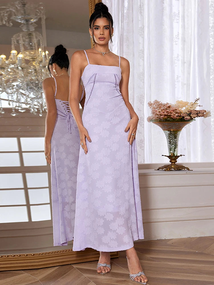 Cinessd party look inspos Suninheart New Summer Elegant Maxi Dress 2024 New Arrival Purple Spaghetti Strap Wedding Guest Dress Lace Up Party Dresses Tunics Handmade artisanal Cinessd party look inspos Suninheart New Summer Elegant Maxi Dress 2024 New Arrival Purple Spaghetti Strap Wedding Guest Dress Lace Up Party Dresses Tunics Handmade artisanal