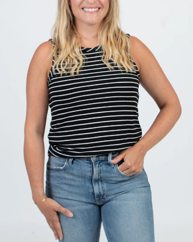 Basic Black Striped Jersey Tank athletic tank top