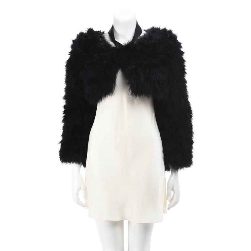 Gucci Black Marabou Bolero Jacket IT 40 Belted Jacket Elasticated Jacket Padded Jacket Gucci Black Marabou Bolero Jacket IT 40 Belted Jacket Elasticated Jacket Padded Jacket