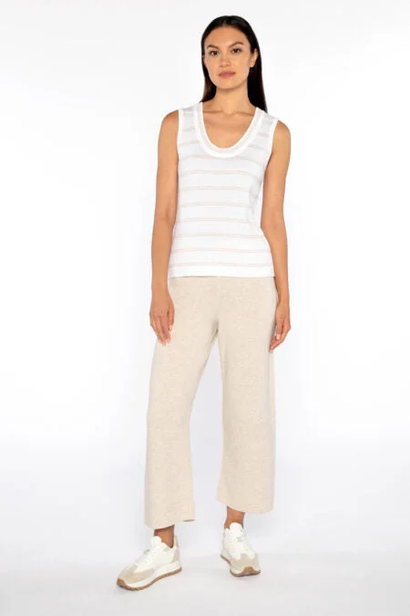 Kinross Cashmere Coverstitch Crop Pant Casual Drawstring Pants