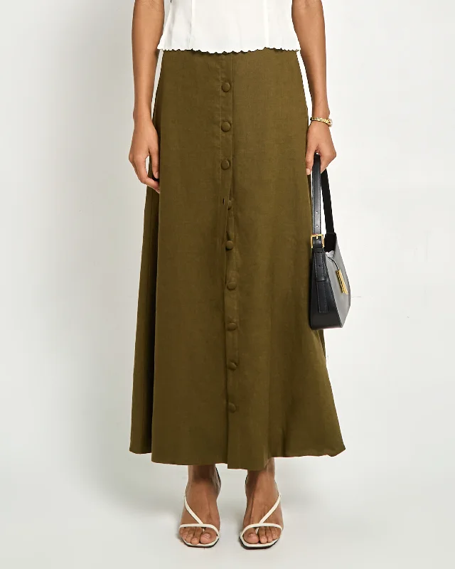 Sibel Linen Maxi Skirt lace skirt feminine