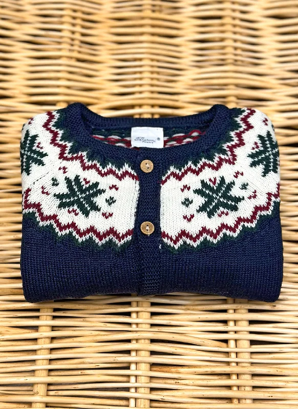 Jacquard Wool Cardigan Herringbone Houndstooth Plaid