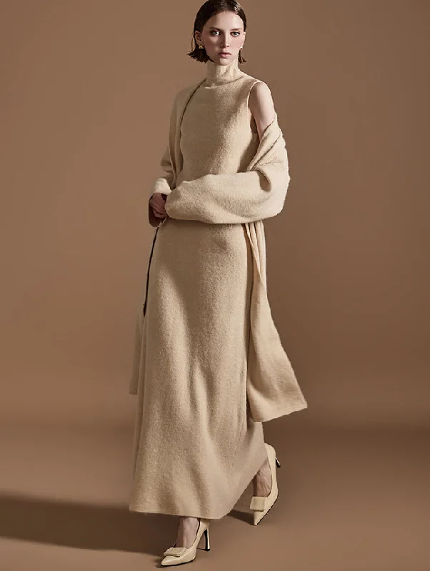D5129 Knit Cardigan Three-Piece Set Elegant Classic Vintage