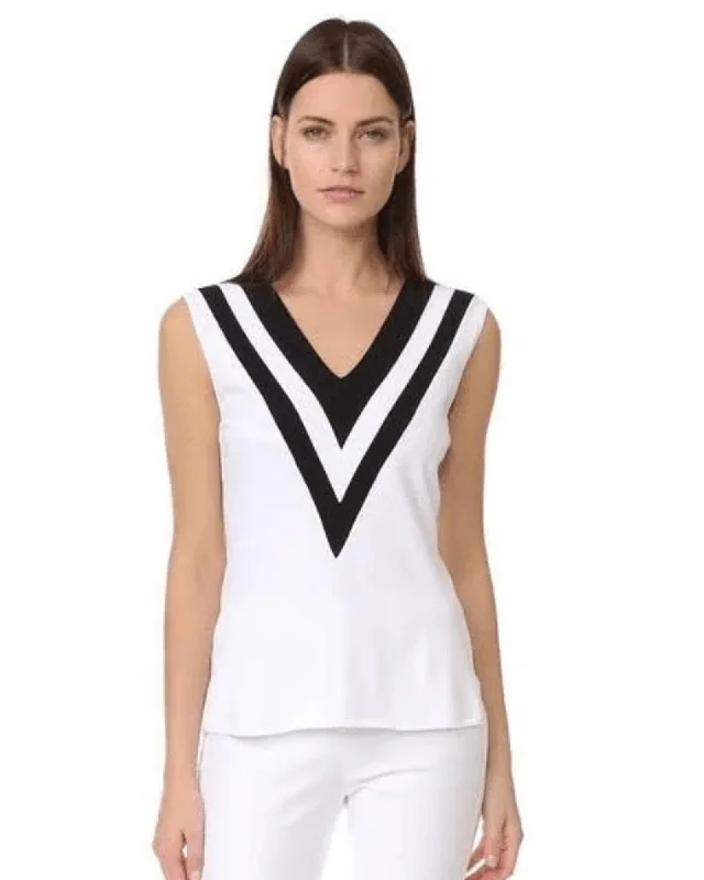 Daphne White/Black tank flowy tank top