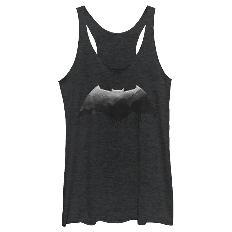 Women's Zack Snyder Justice League Batman Silver Logo Racerback Tank Top workout tank top