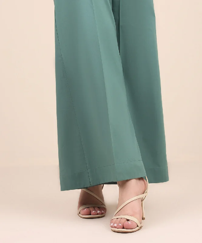 Solid Cambric Flared Pants Formal Slim Pants
