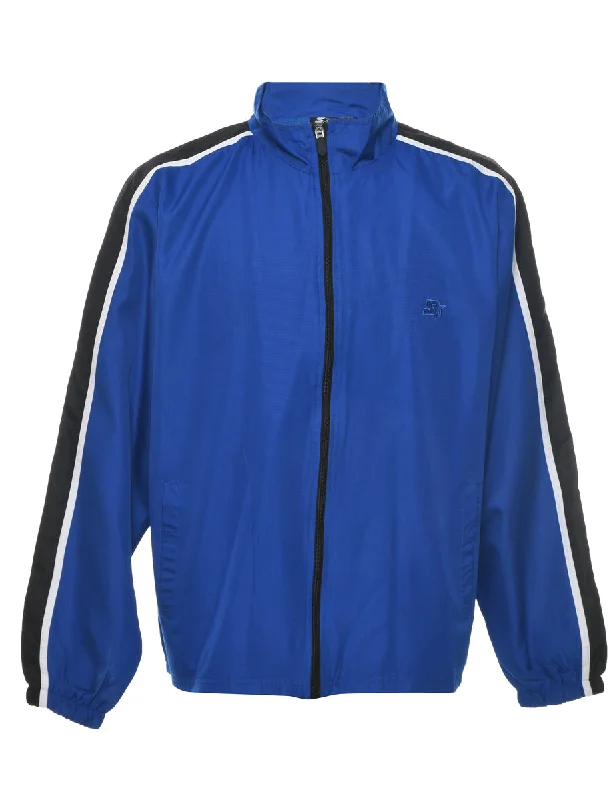 Blue Jacket - L Tiered Jacket Buttoned Jacket Zippered Jacket