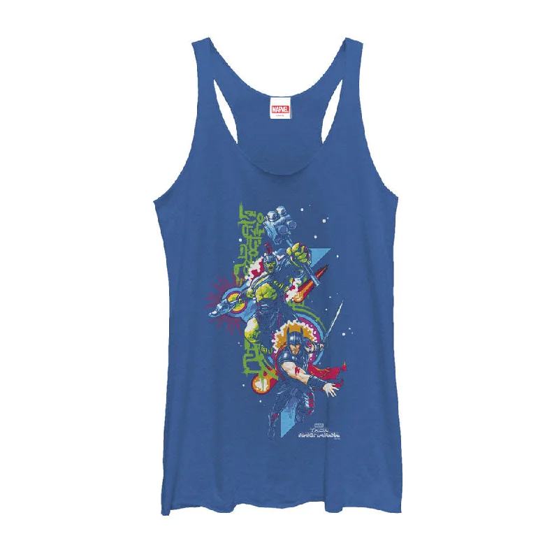 Women's Marvel Thor: Ragnarok Space Burst Racerback Tank Top stretchy tank top