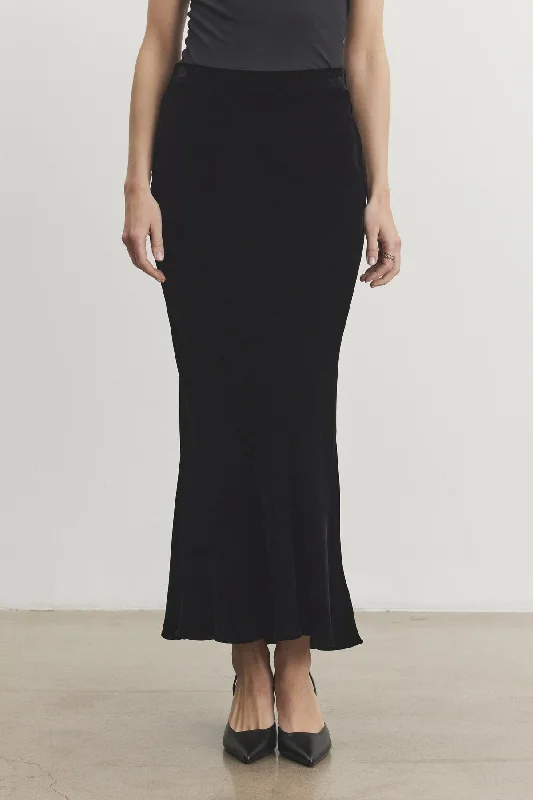 EZA SILK VELVET SKIRT linen skirt natural