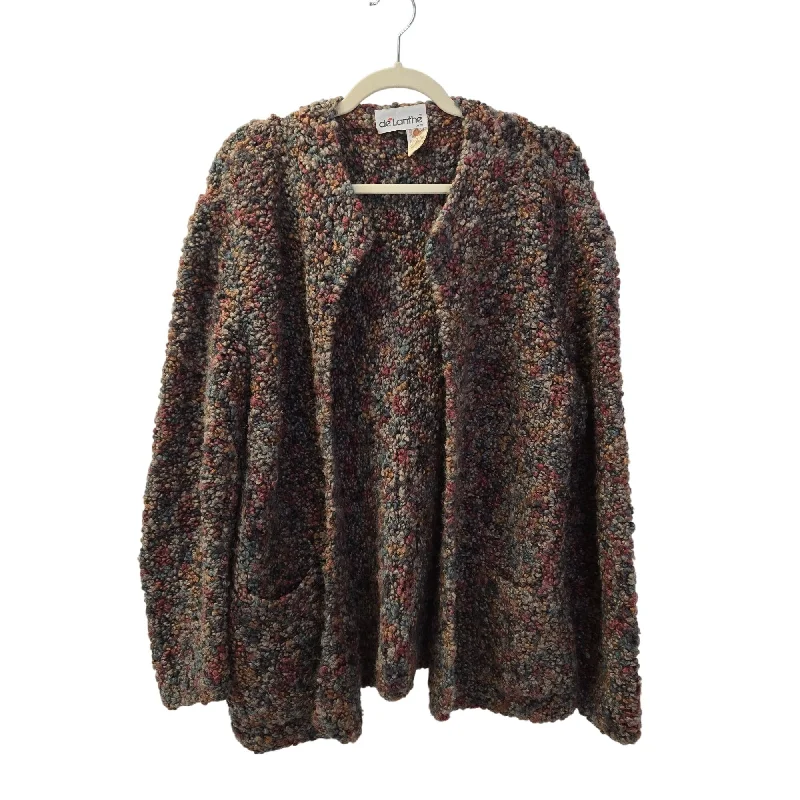 Vintage De Lanthe Wool Blend Marled Multicolor Open Cardigan Sweater Size Large Casual Formal Business Vintage De Lanthe Wool Blend Marled Multicolor Open Cardigan Sweater Size Large Casual Formal Business