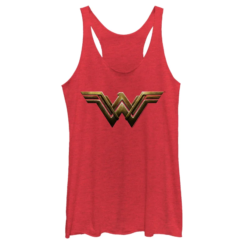 Women's Zack Snyder Justice League Wonder Woman Logo Racerback Tank Top peekaboo tank top