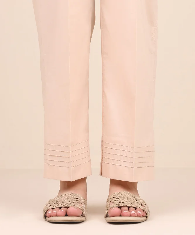 Solid Cambric Straight Pants High-Waist Jogger Pants