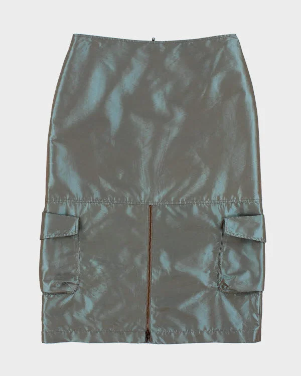 Y2k 00s Spanner Iridescent Cargo Skirt - M denim skirt classic
