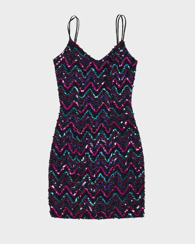 1990s Sequin Detailed Party Dress - XXS Tunics Sale discount