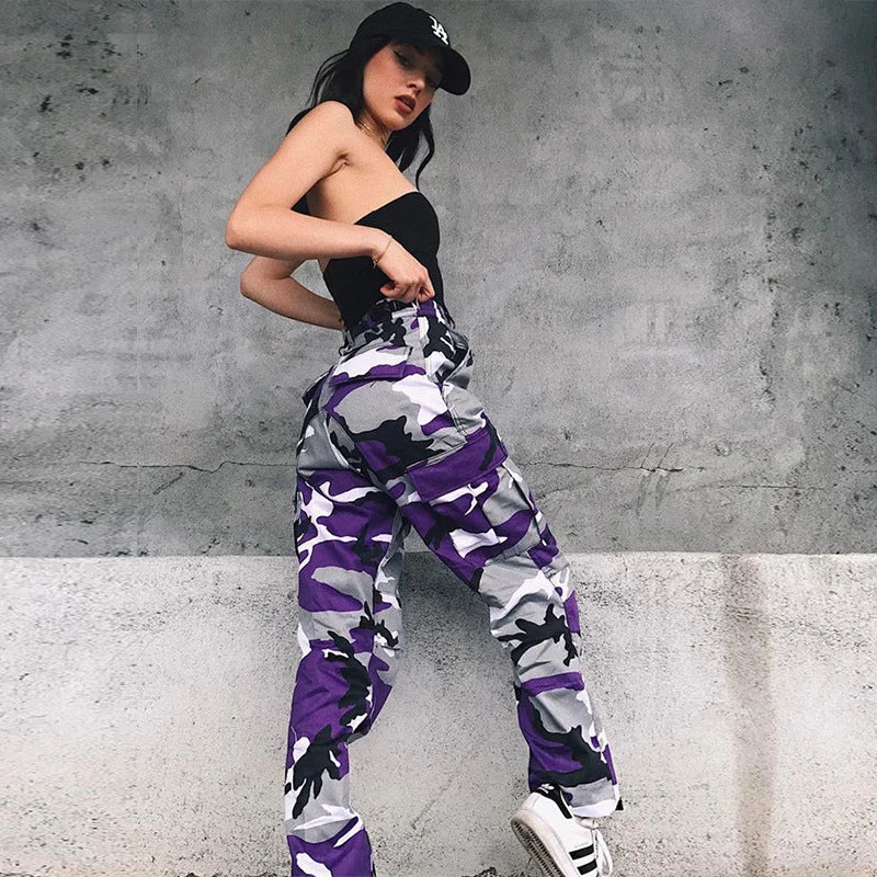 women camouflage high wait pants Classic Chino Pants