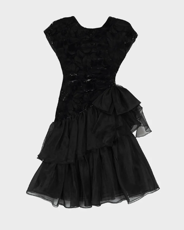 1990s Black And Silver Party Dress - XS Tunics Exclusive limited