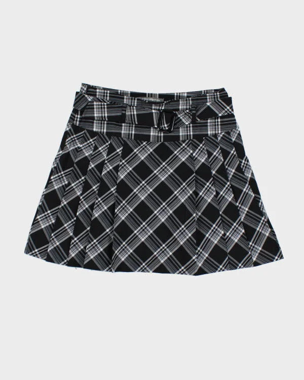 Y2k 00s Pleated Checked Skirt - S cashmere skirt fine