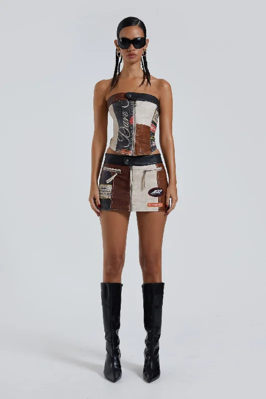 Daytona Vegan Leather Mini Skirt lace skirt intricate