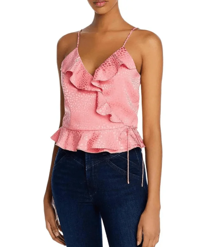 Carson Ruffle Jacquard Tank bold tank top
