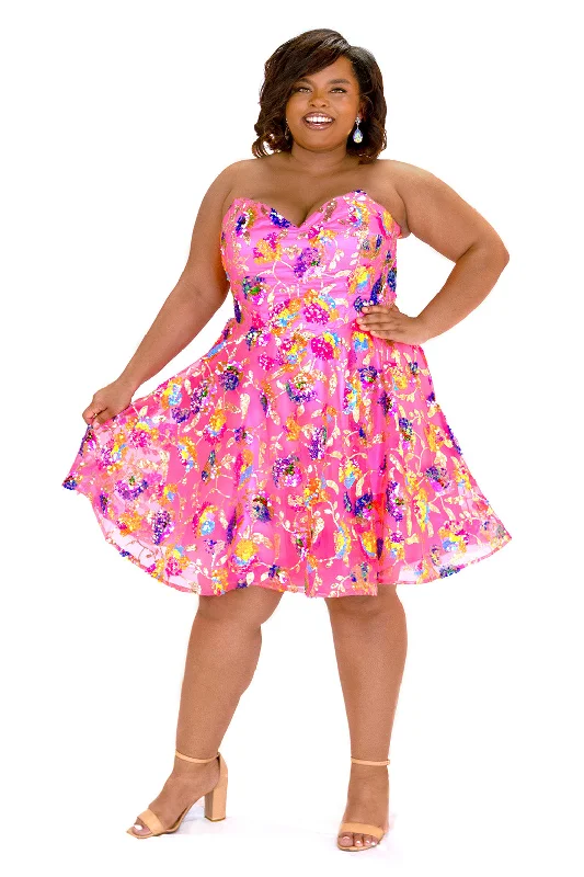 Floral Flirt Sequin Party Dress Tunics Practical easy-care