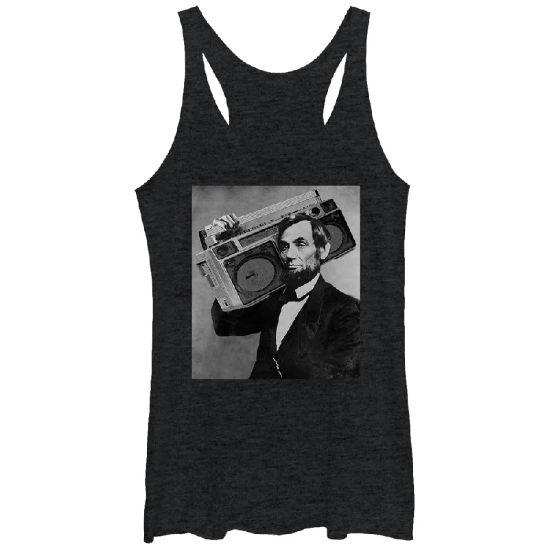 Women's Lost Gods Abraham Lincoln Boombox Racerback Tank Top layering tank top