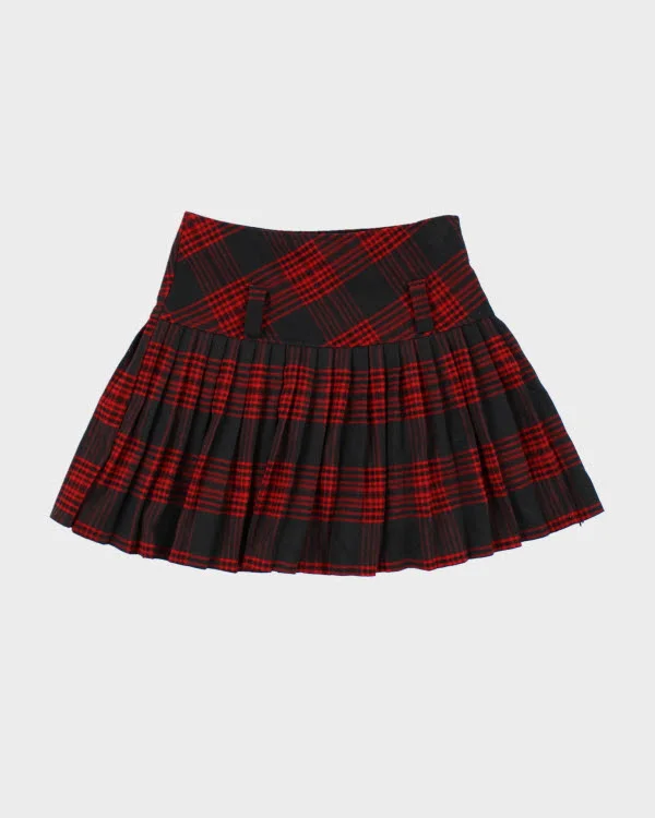 Tartan Pleated Mini Skirt - XS wool skirt sturdy