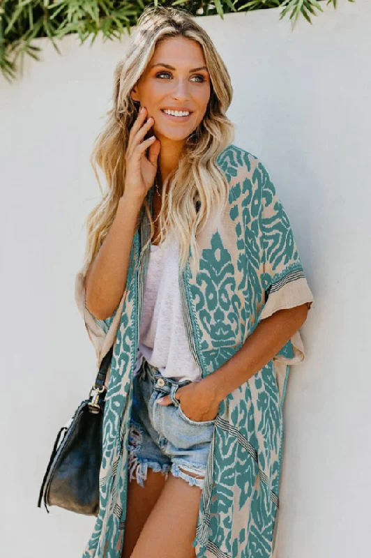 Seaside Resort Cardigan Printed Pompom Kimono Long Cardigan Short Cardigan Medium Cardigan Seaside Resort Cardigan Printed Pompom Kimono Long Cardigan Short Cardigan Medium Cardigan