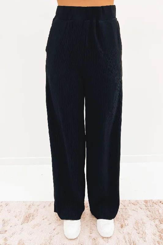 Stine Wide Leg Pant Black Comfortable Denim Pants
