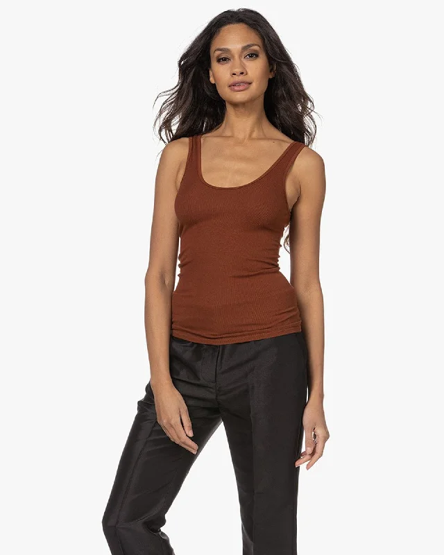 Ribbed Silk Blend Tank cute tank top