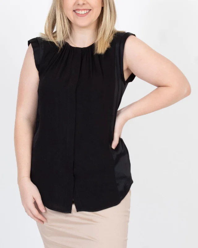 Silk Button Down Tank cropped tank top