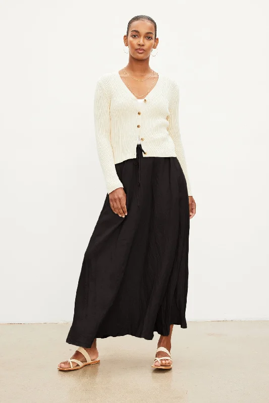 BAILEY LINEN MAXI SKIRT leather skirt bold