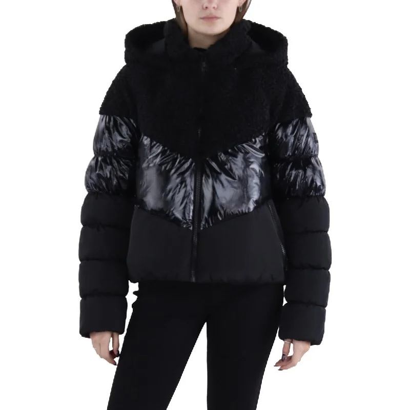 DKNY Womens Faux Fur Cropped Puffer Jacket Striped Jacket Polka Dot Jacket Floral Jacket DKNY Womens Faux Fur Cropped Puffer Jacket Striped Jacket Polka Dot Jacket Floral Jacket