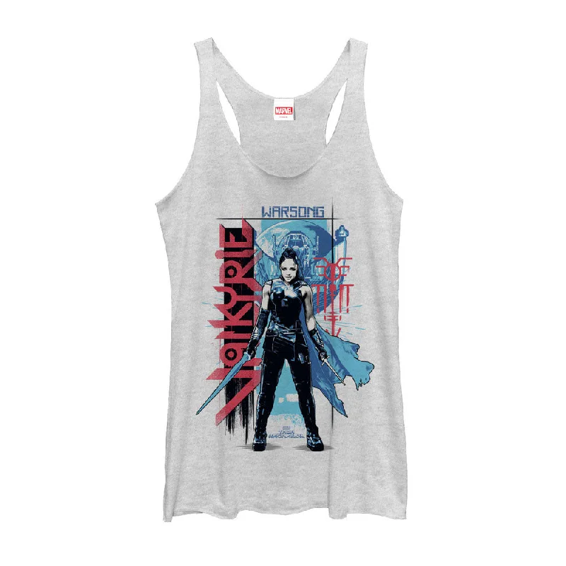 Women's Marvel Thor: Ragnarok Valkyrie Warsong Racerback Tank Top charcoal tank top