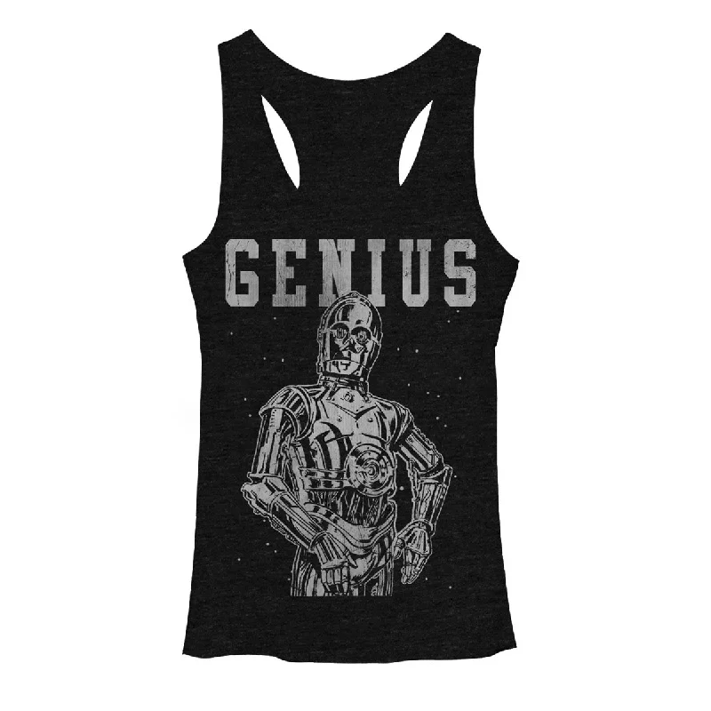 Women's Star Wars C-3PO Genius Racerback Tank Top boho tank top