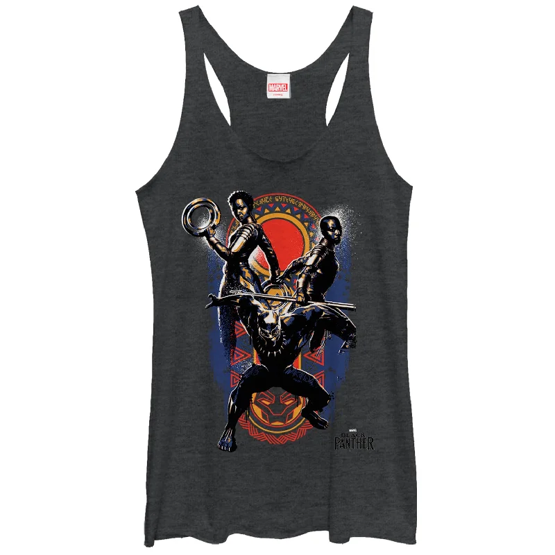 Women's Marvel Black Panther 2018 Allies Racerback Tank Top lemon yellow tank