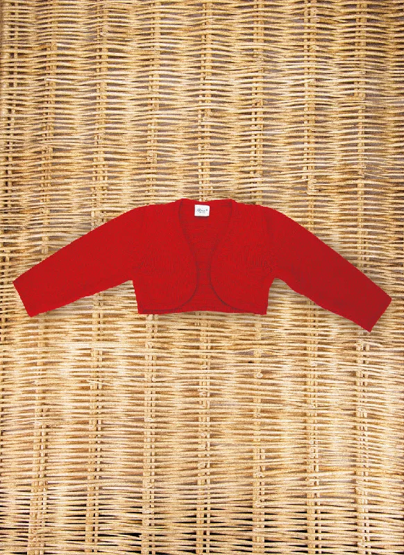 Cropped Cardigan Pure Wool Welt Pockets Slit Pockets Flap Pockets