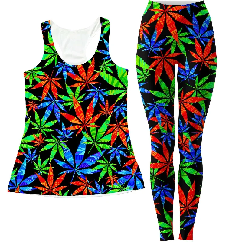 Weed Women's Tank and Leggings Combo charcoal tank top