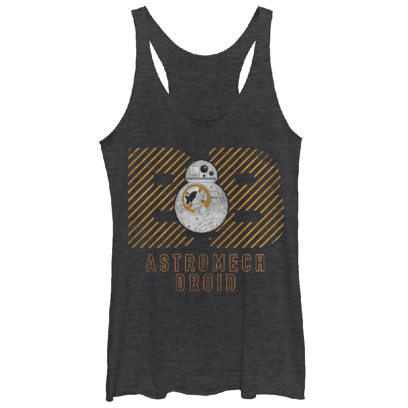 Women's Star Wars The Force Awakens BB-8 Astromech Droid Distressed Racerback Tank Top open back tank Women's Star Wars The Force Awakens BB-8 Astromech Droid Distressed Racerback Tank Top open back tank